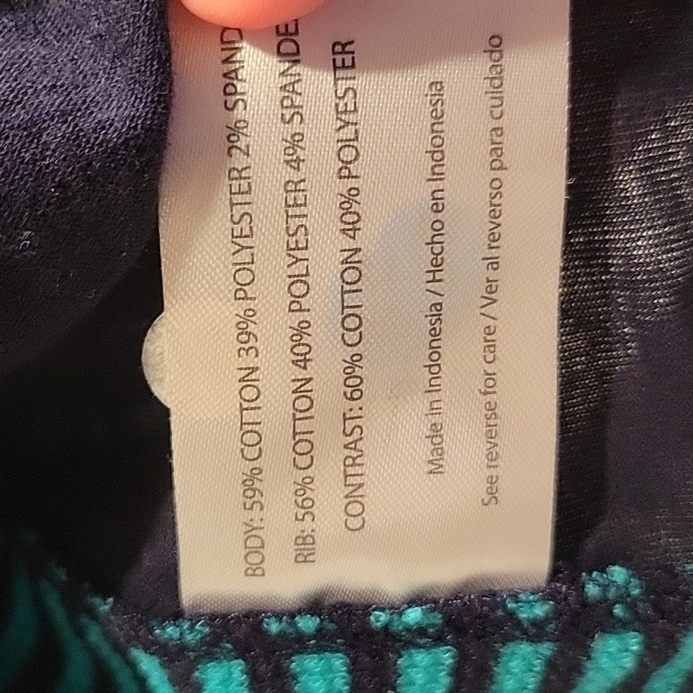 Eddie Bauer Teal and Navy Striped Hoodie Top - Picture 7 of 9